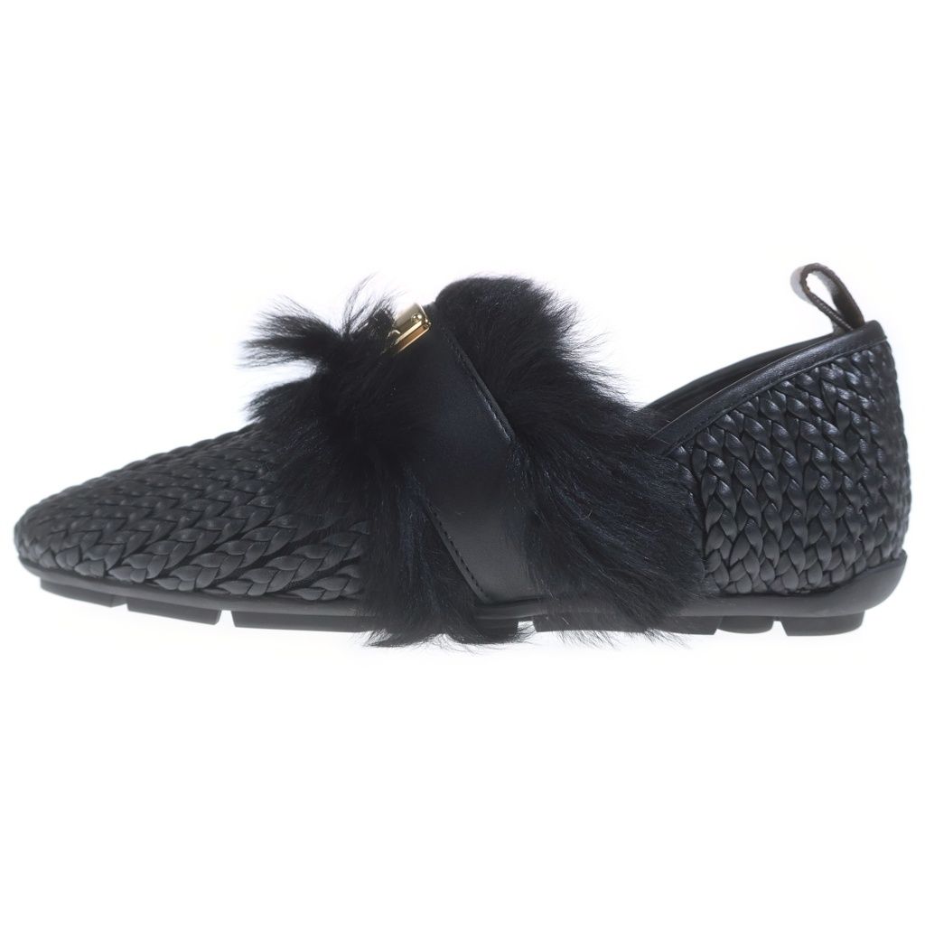 Louis Vuitton Haven Flat Mule Shoes Calf Leather Metal Parts Black