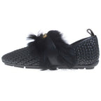Louis Vuitton Haven Flat Mule Shoes Calf Leather Metal Parts Black