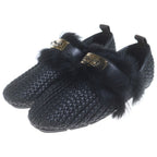 Louis Vuitton Haven Flat Mule Shoes Calf Leather Metal Parts Black — view 2