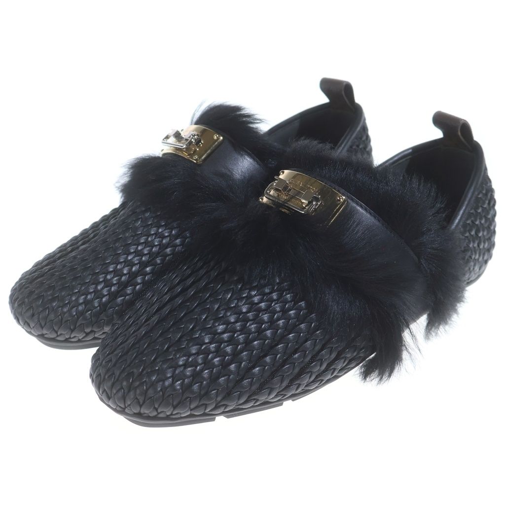 Louis Vuitton Haven Flat Mule Shoes Calf Leather Metal Parts Black — view 2