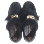 Louis Vuitton Haven Flat Mule Shoes Calf Leather Metal Parts Black — view 4