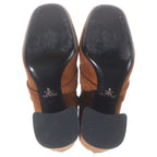 Prada Side Zip Suede Short Boots Brown — view 5