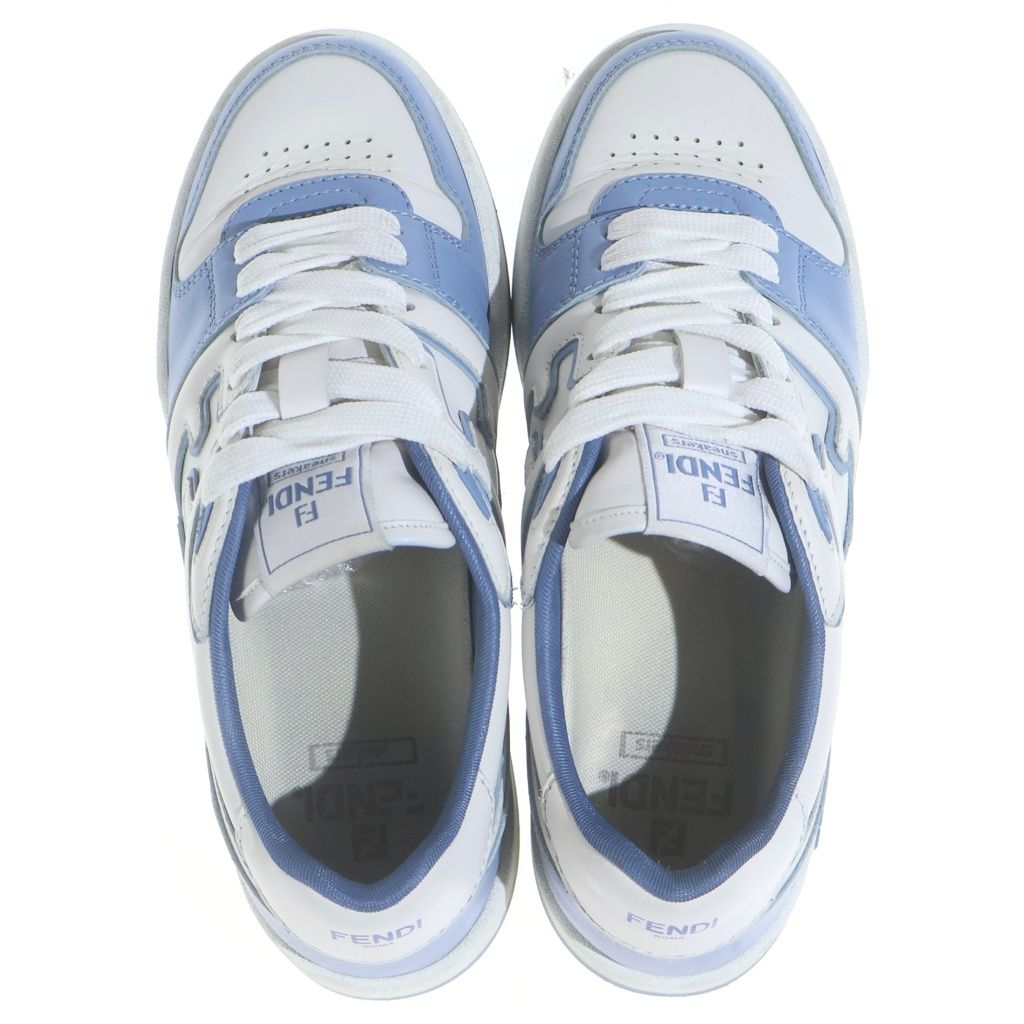 Fendi Logo Low Cut Sneakers White Blue 6 — view 4