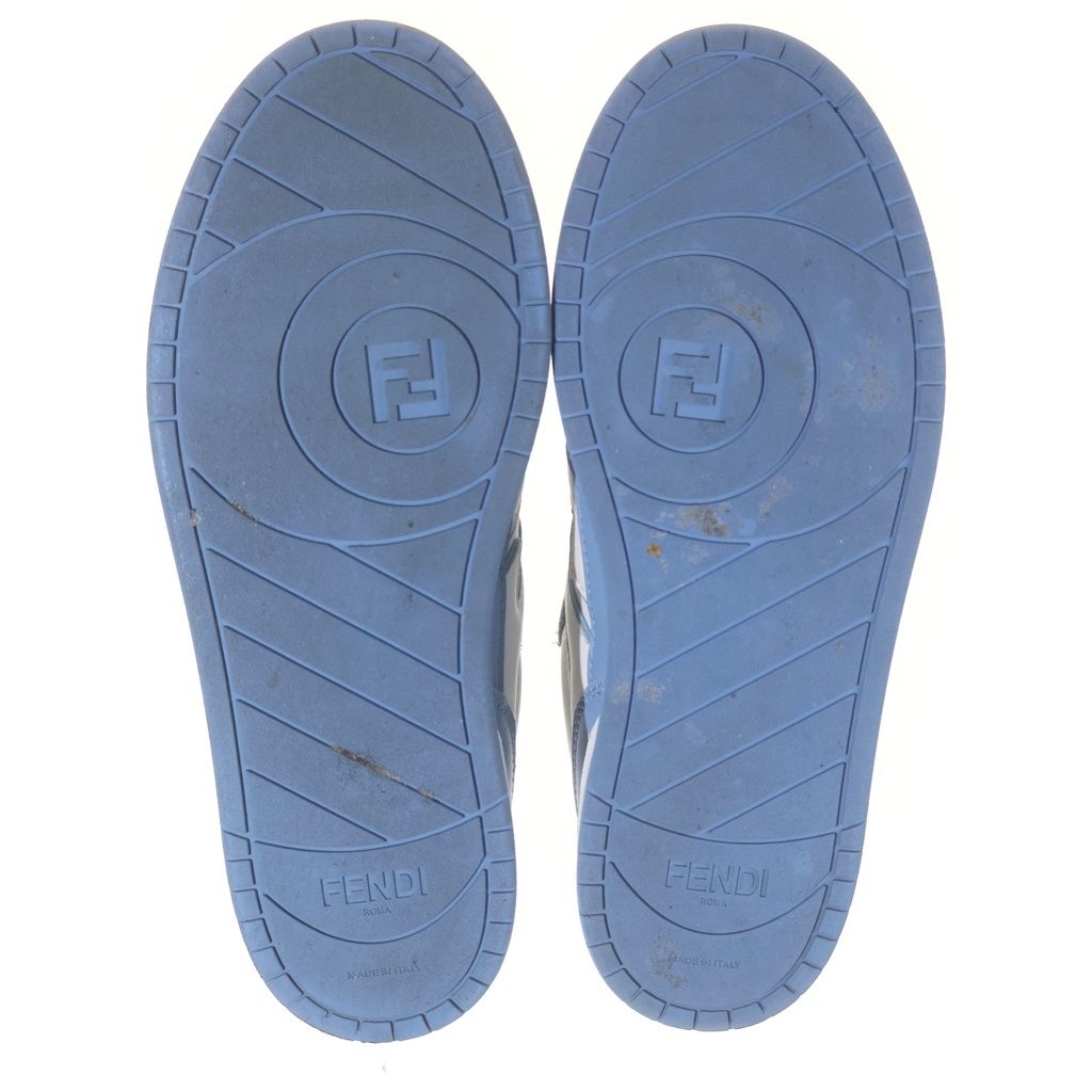 Fendi Logo Low Cut Sneakers White Blue 6 — view 5