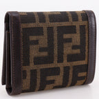 Fendi Zucca Nylon Canvas Brown Trifold Wallet — view 3