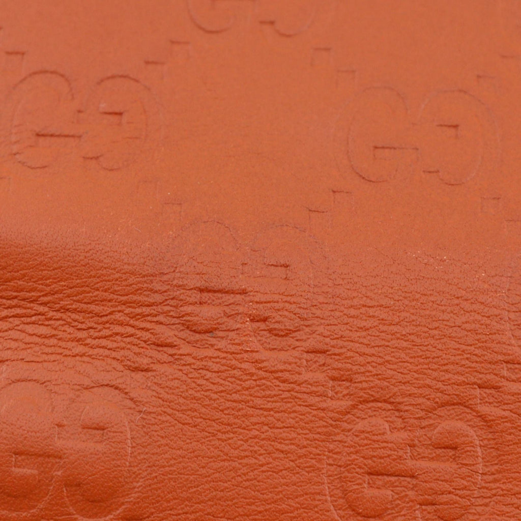 Gucci GG Embossed Leather Orange Chain Wallet Shoulder — view 7