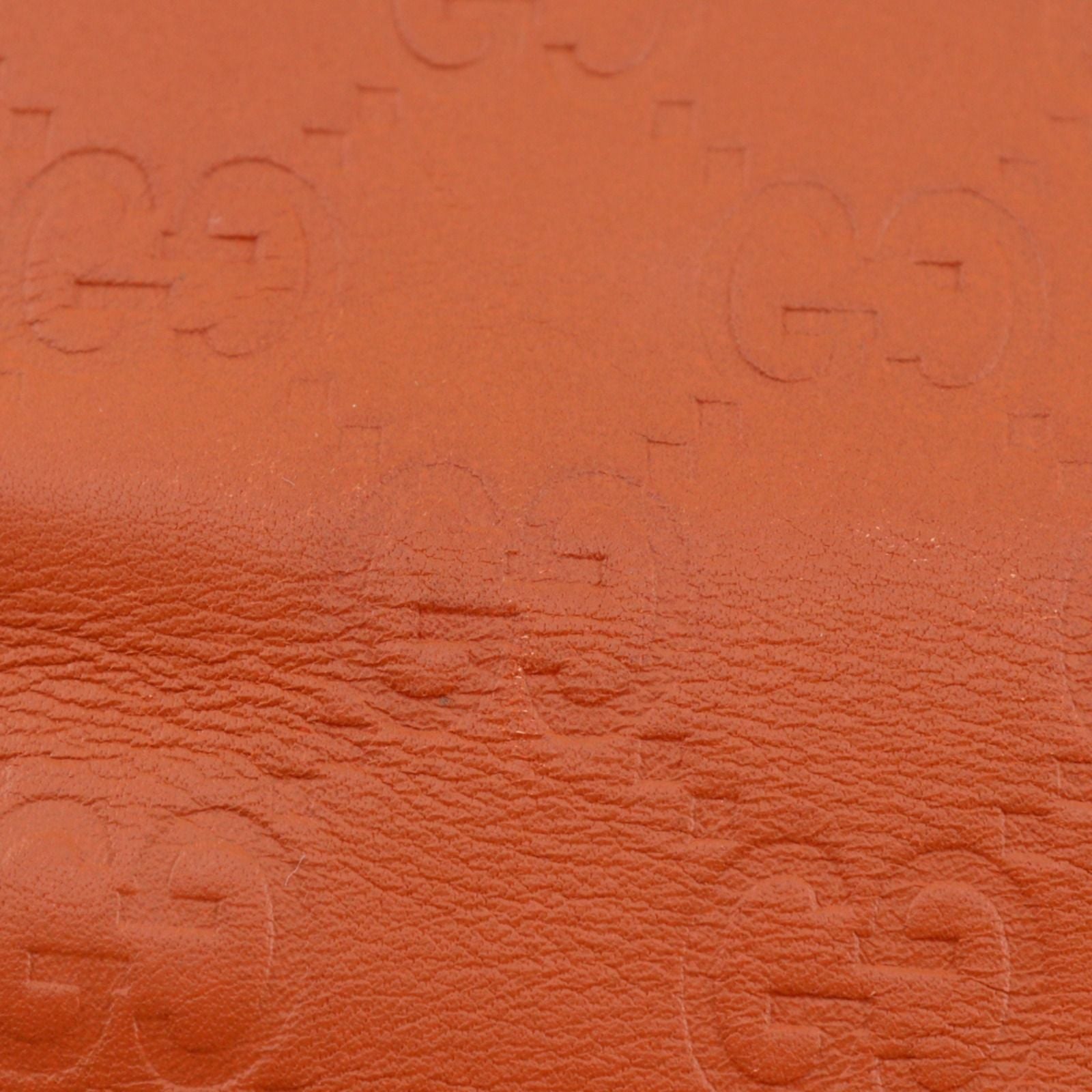 Gucci GG Embossed Leather Orange Chain Wallet Shoulder — view 7
