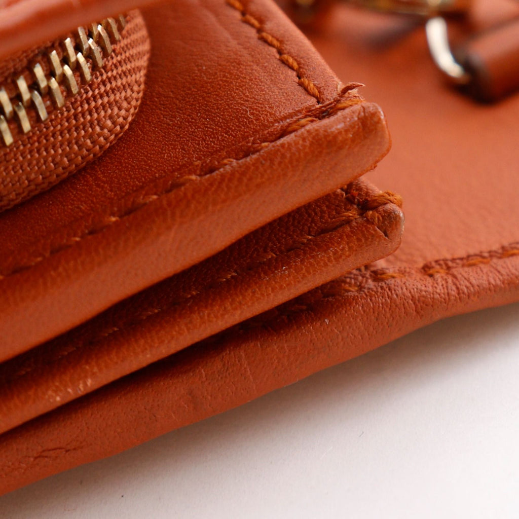 Gucci GG Embossed Leather Orange Chain Wallet Shoulder — view 8