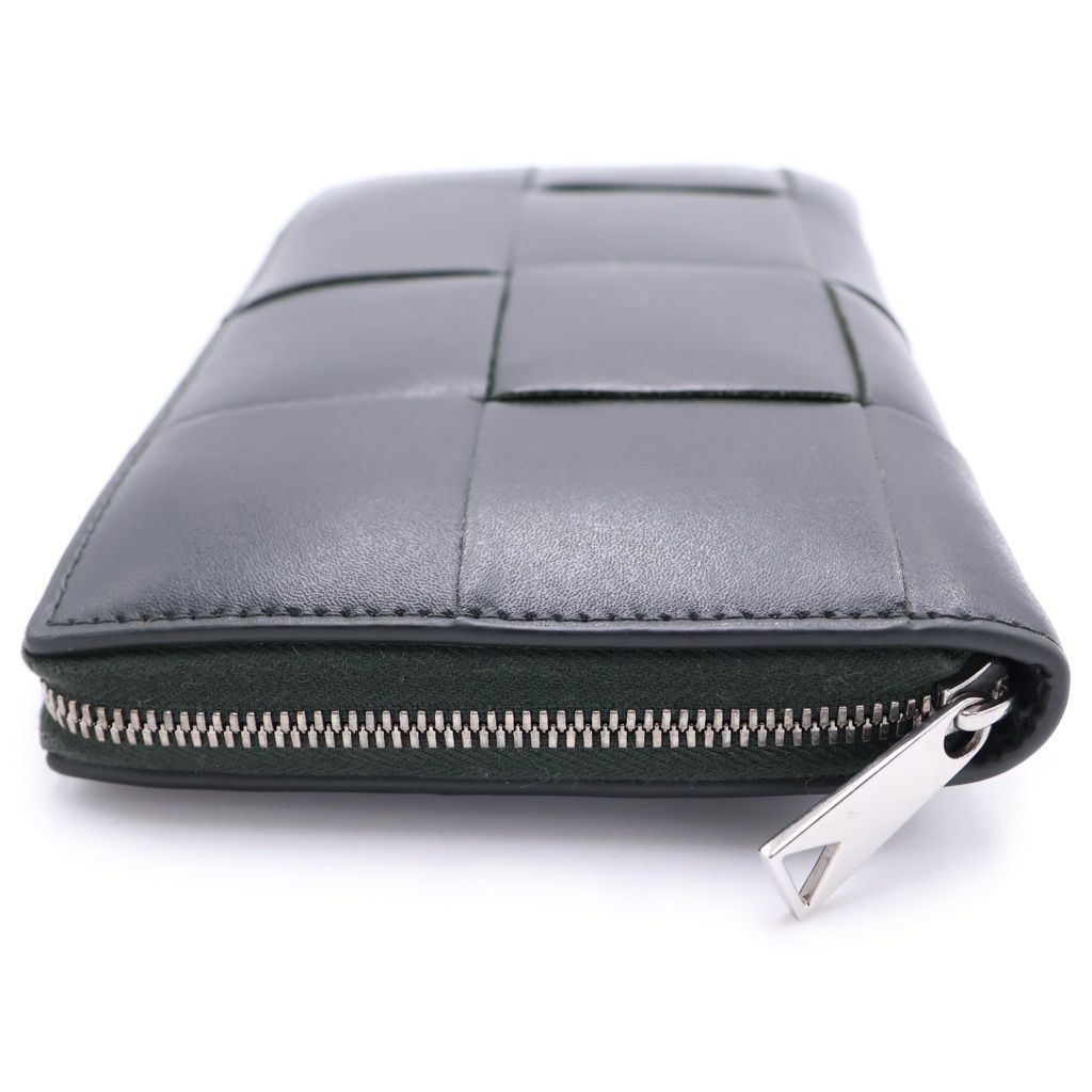Bottega Veneta Cassette Zip Around Wallet Leather Dark Green — view 3
