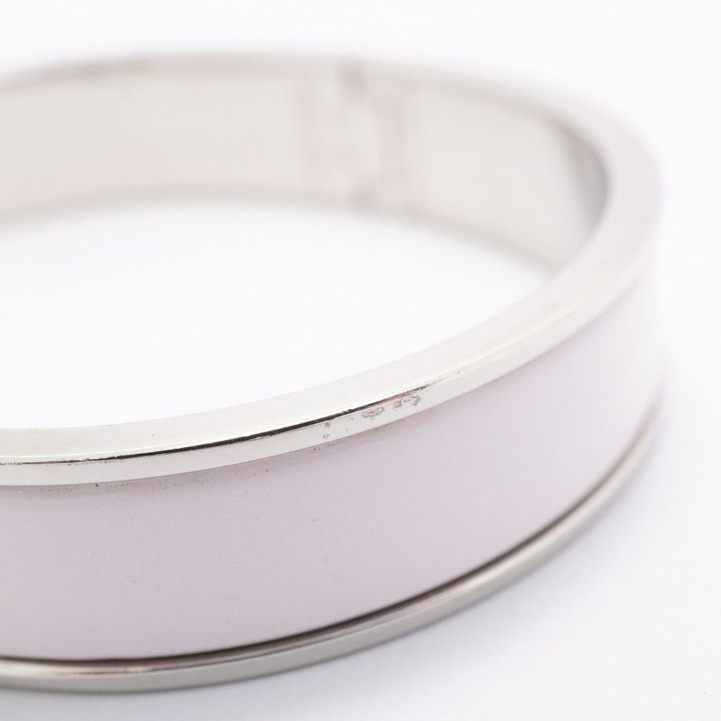 Hermes Bangle Clic Clac PM Metal Silver Pink Bracelet — view 8