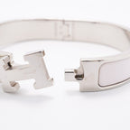 Hermes Bangle Clic Clac PM Metal Silver Pink Bracelet — view 4
