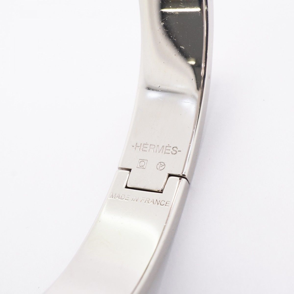 Hermes Bangle Clic Clac PM Metal Silver Pink Bracelet — view 5