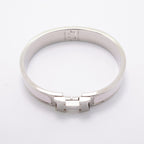 Hermes Bangle Clic Clac PM Metal Silver Pink Bracelet — view 3
