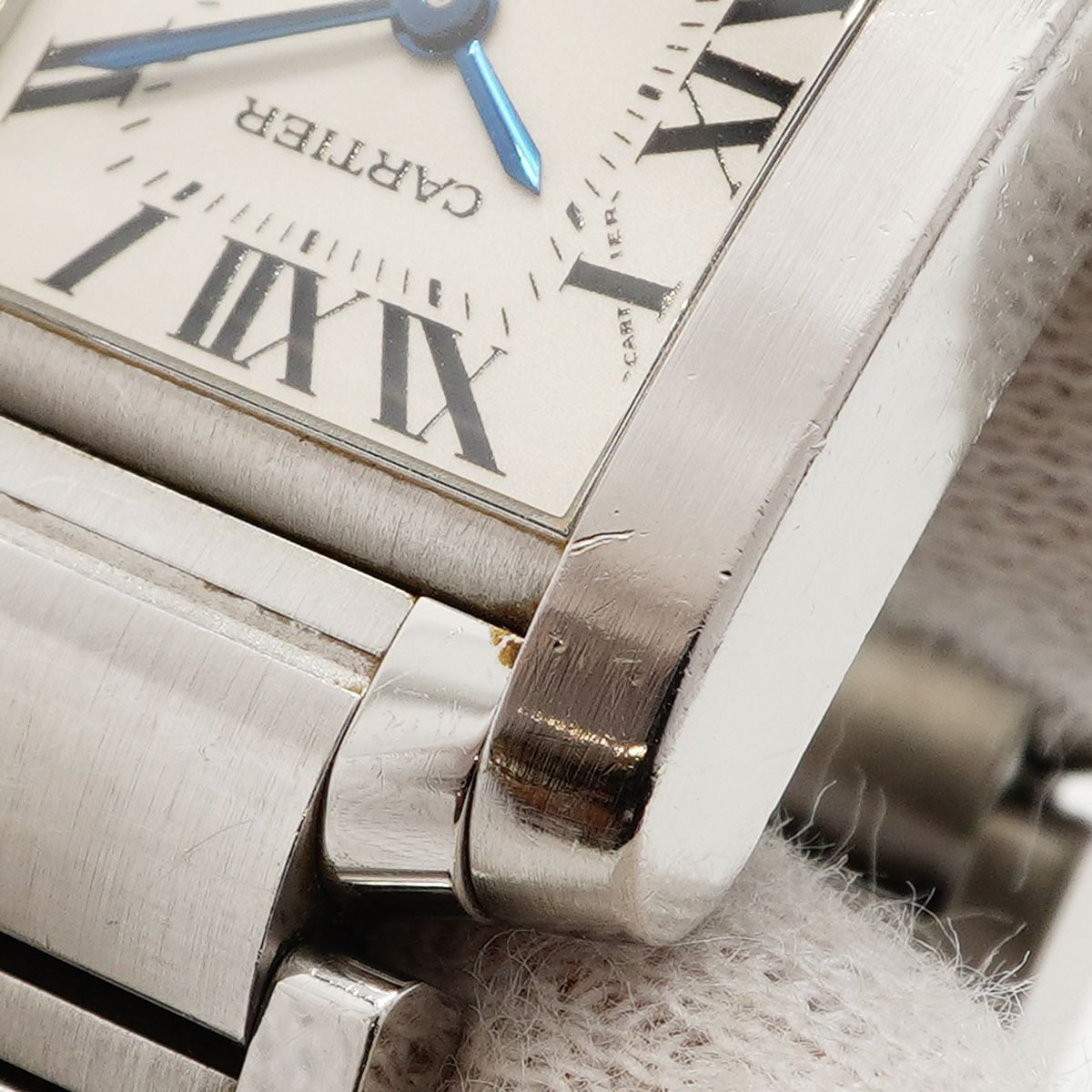 Cartier Tank Francaise SM Ivory Dial Watch — view 7