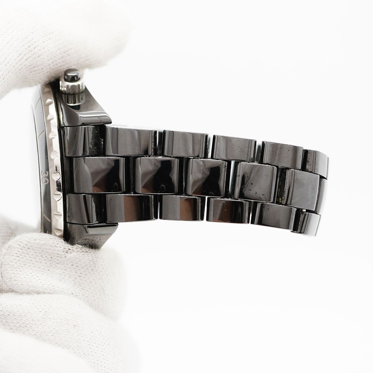Chanel Diamond Black Dial Watch — view 6