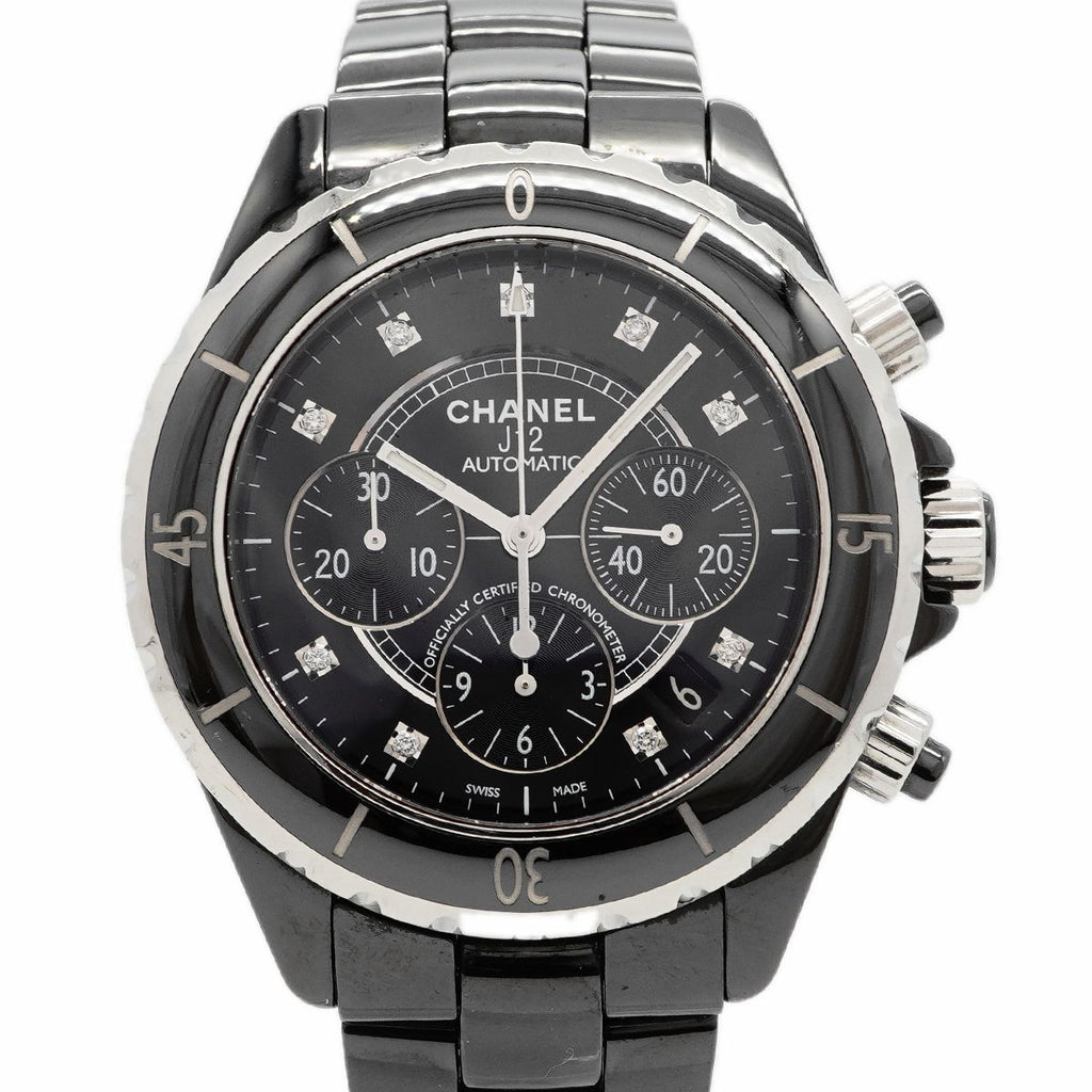 Chanel Diamond Black Dial Watch