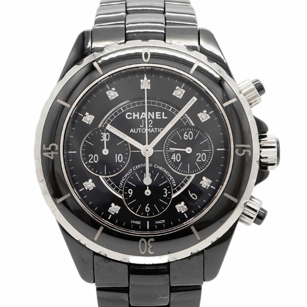 Chanel Diamond Black Dial Watch