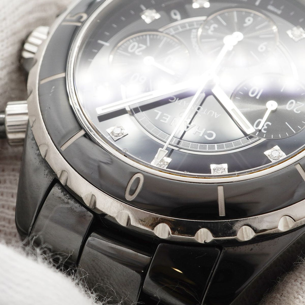 Chanel Diamond Black Dial Watch — view 7