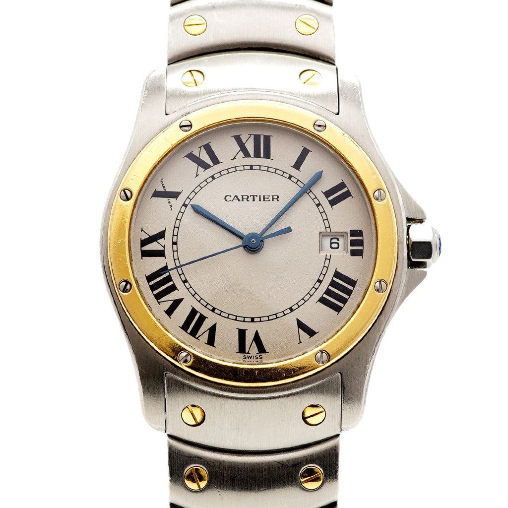 Cartier Santos Ronde MM Ivory Dial Watch Boys