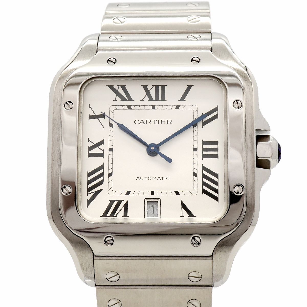 Cartier Santos LM Silver Dial Watch