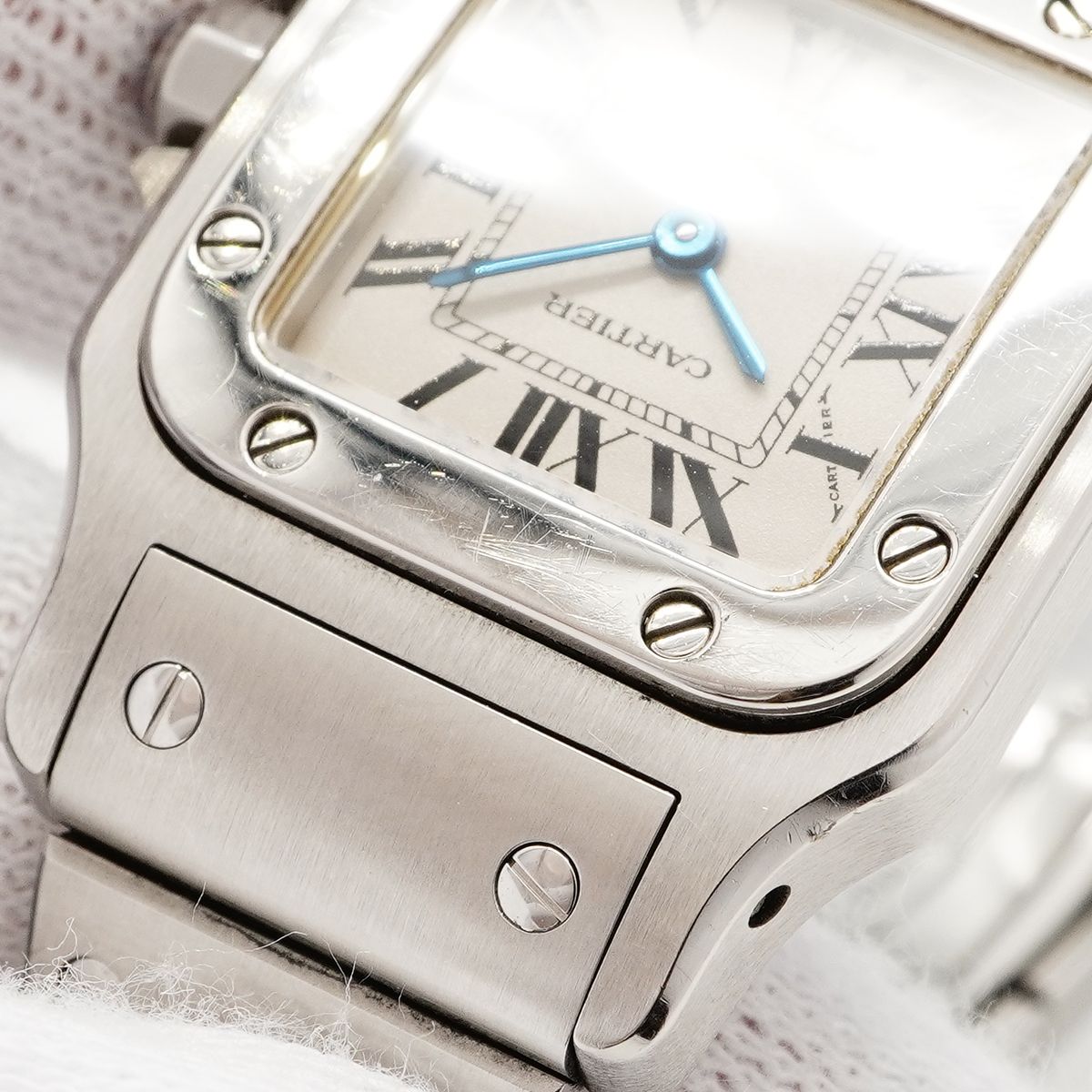 Cartier Santos Galbe SM Ivory Dial Watch — view 7