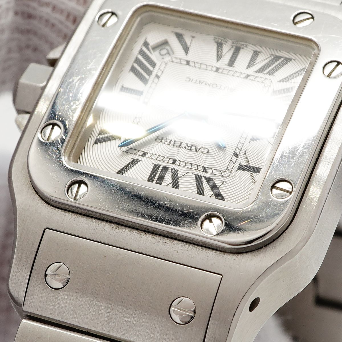 Cartier Santos Galbe SM Silver Dial Watch — view 7