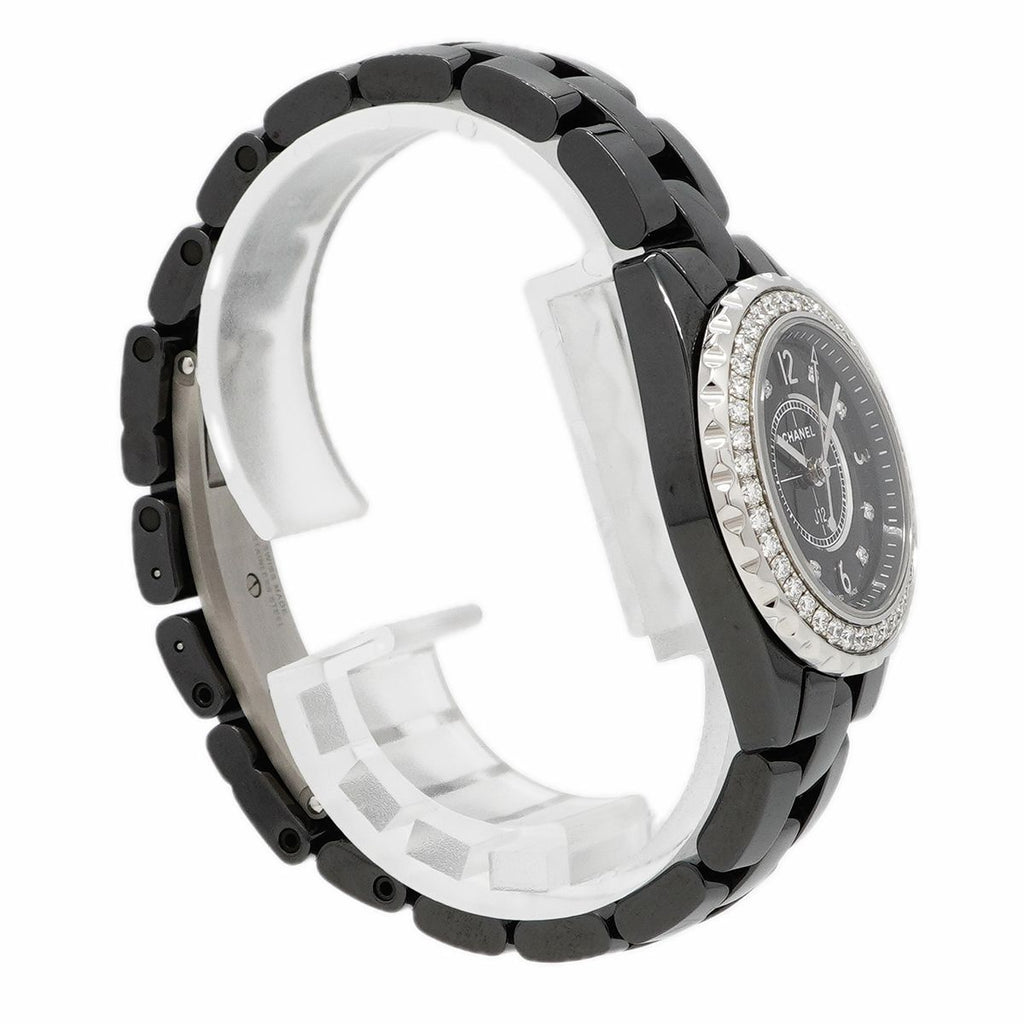 Chanel Diamond Black Dial Watch — view 3
