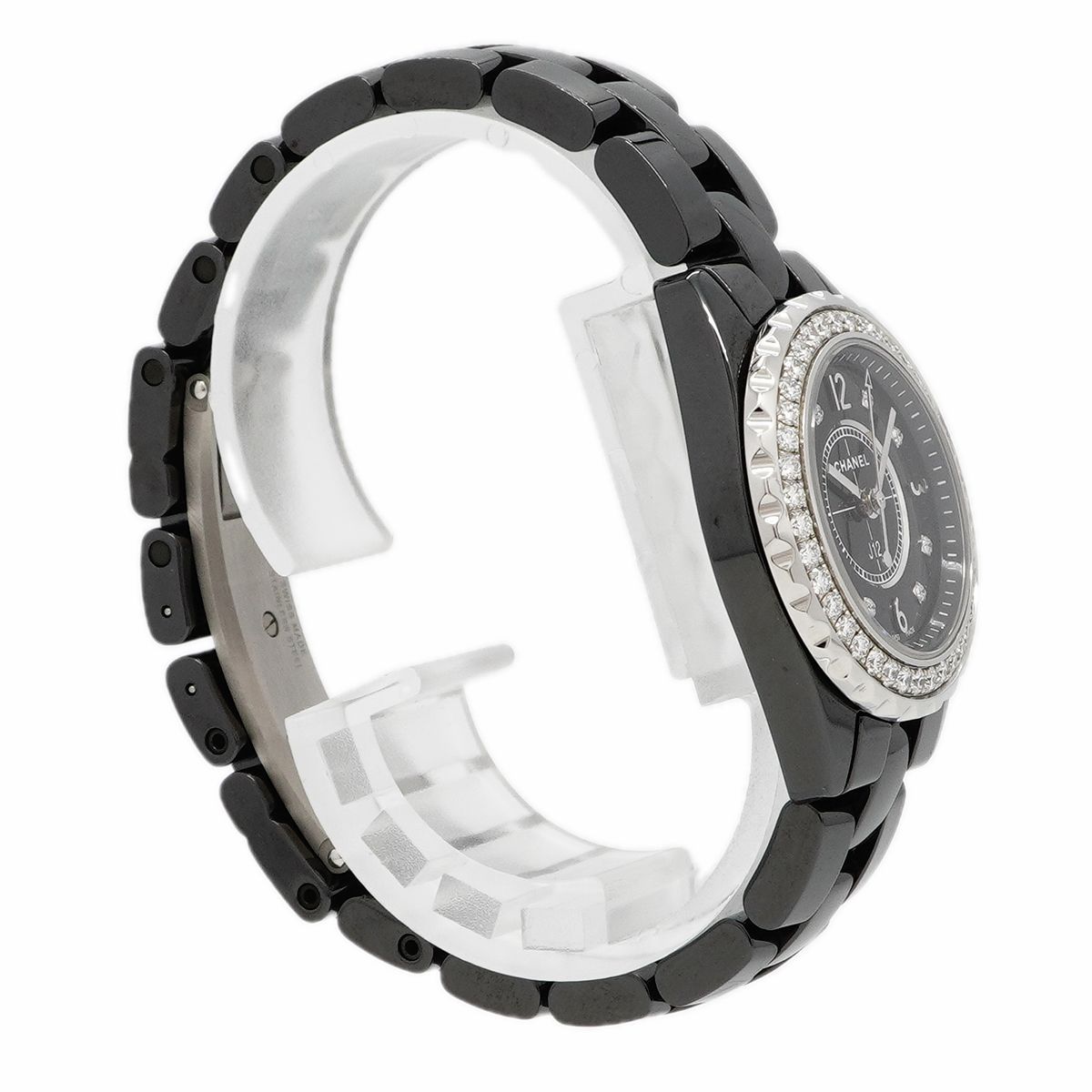 Chanel Diamond Black Dial Watch — view 3