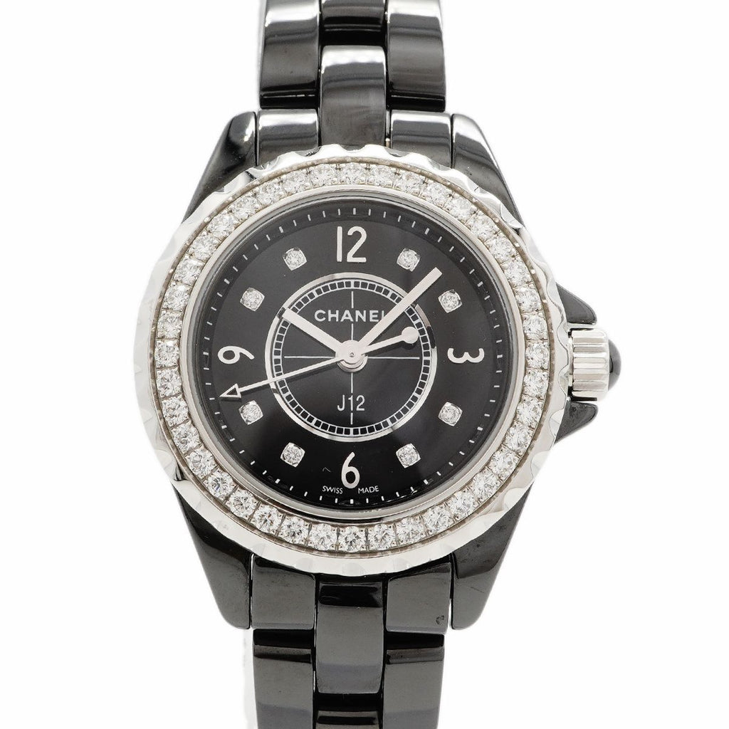 Chanel Diamond Black Dial Watch