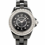 Chanel Diamond Black Dial Watch