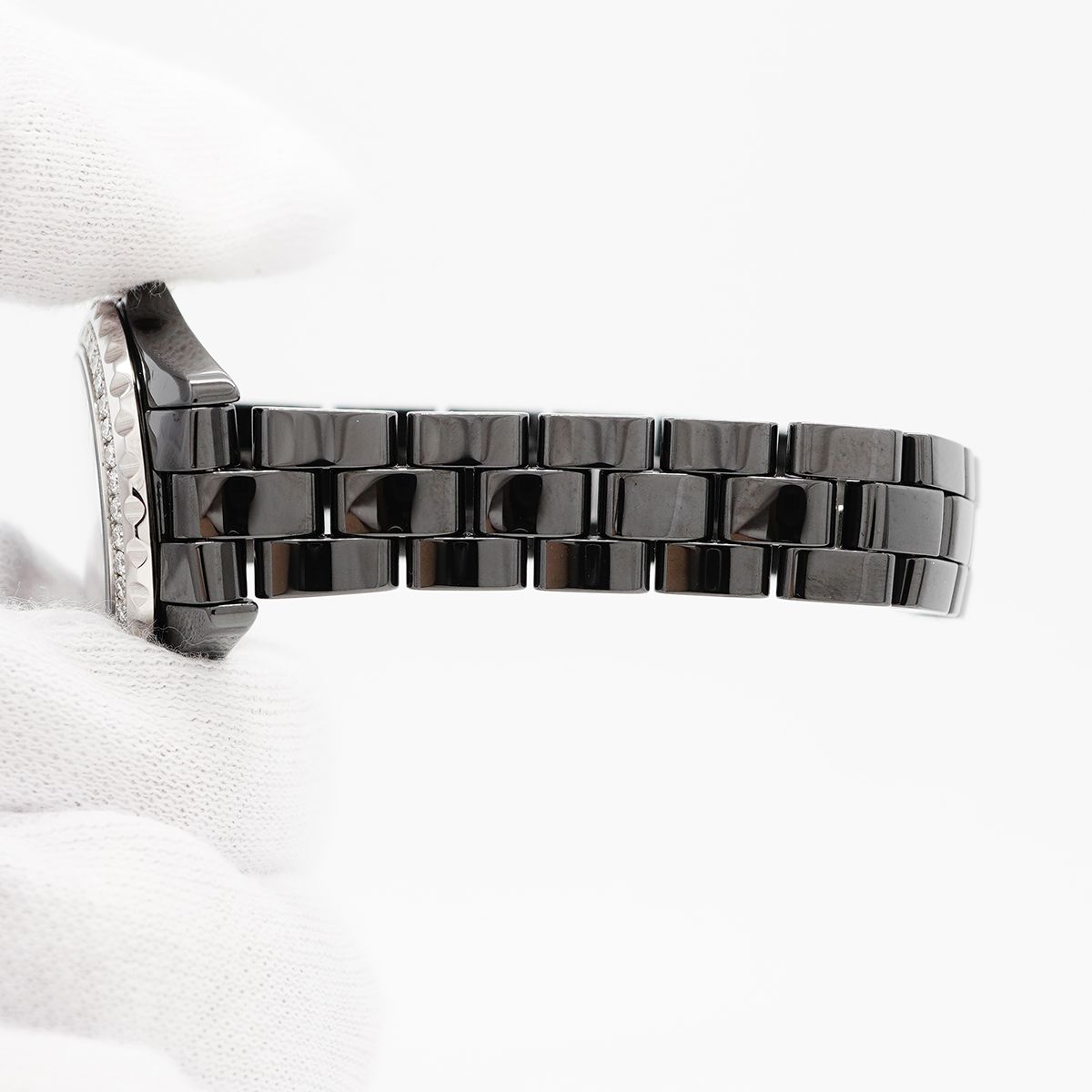 Chanel Diamond Black Dial Watch — view 6