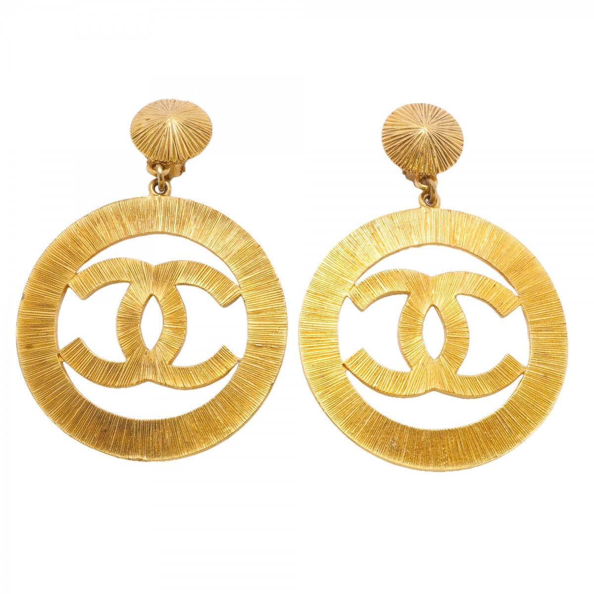 Chanel Earrings Vintage CC Logo Round