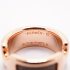 Hermes Ring Olympe PM Gold Plated Leather Brown Pink — view 4