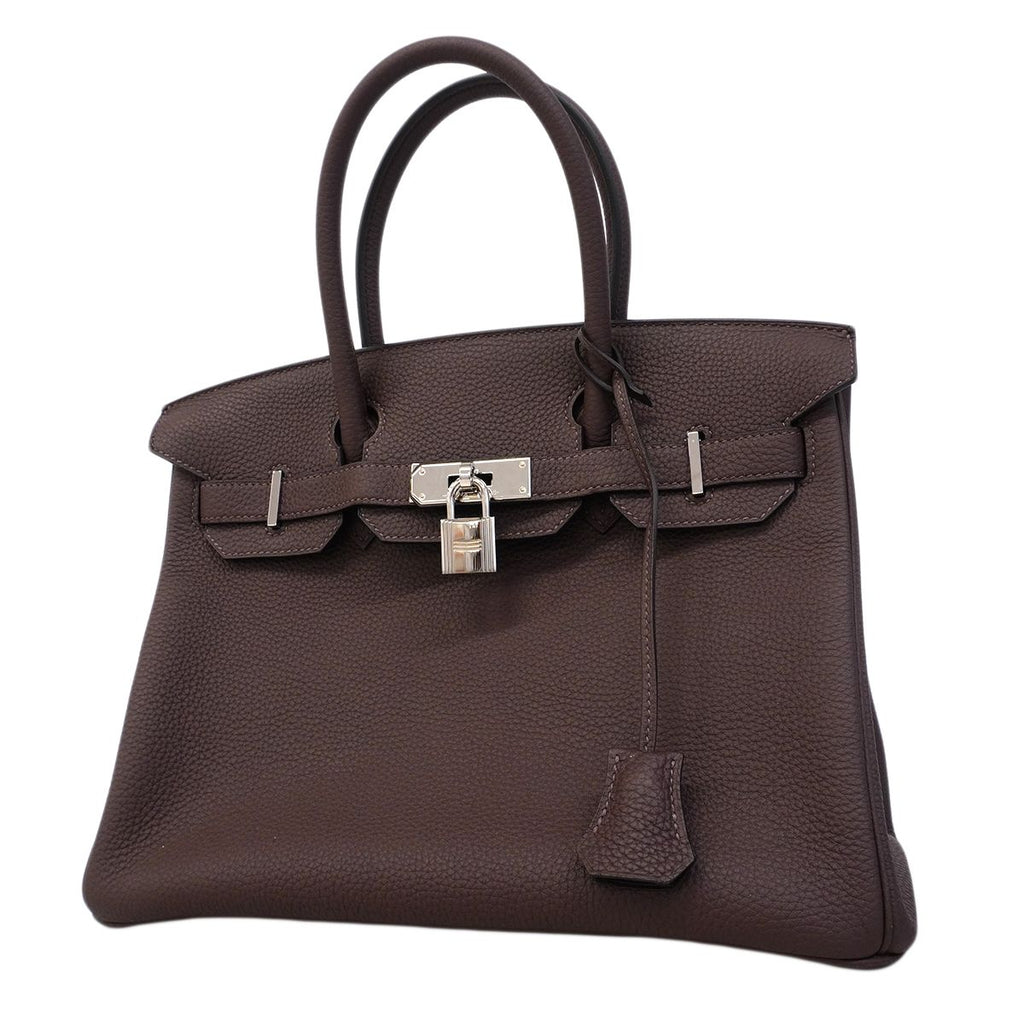 Hermes Handbag Birkin 30 Togo Cacao Silver