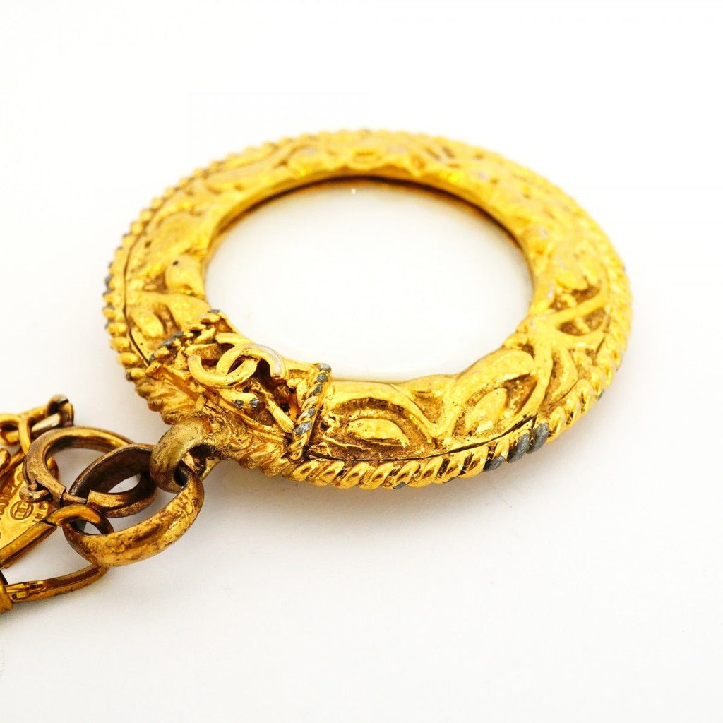 Chanel Necklace Vintage CC Logo Loupe Gold Plated — view 7