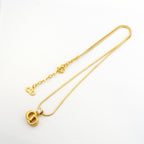 Dior Necklace CD Logo Gold Plated Rhinestone — view 3