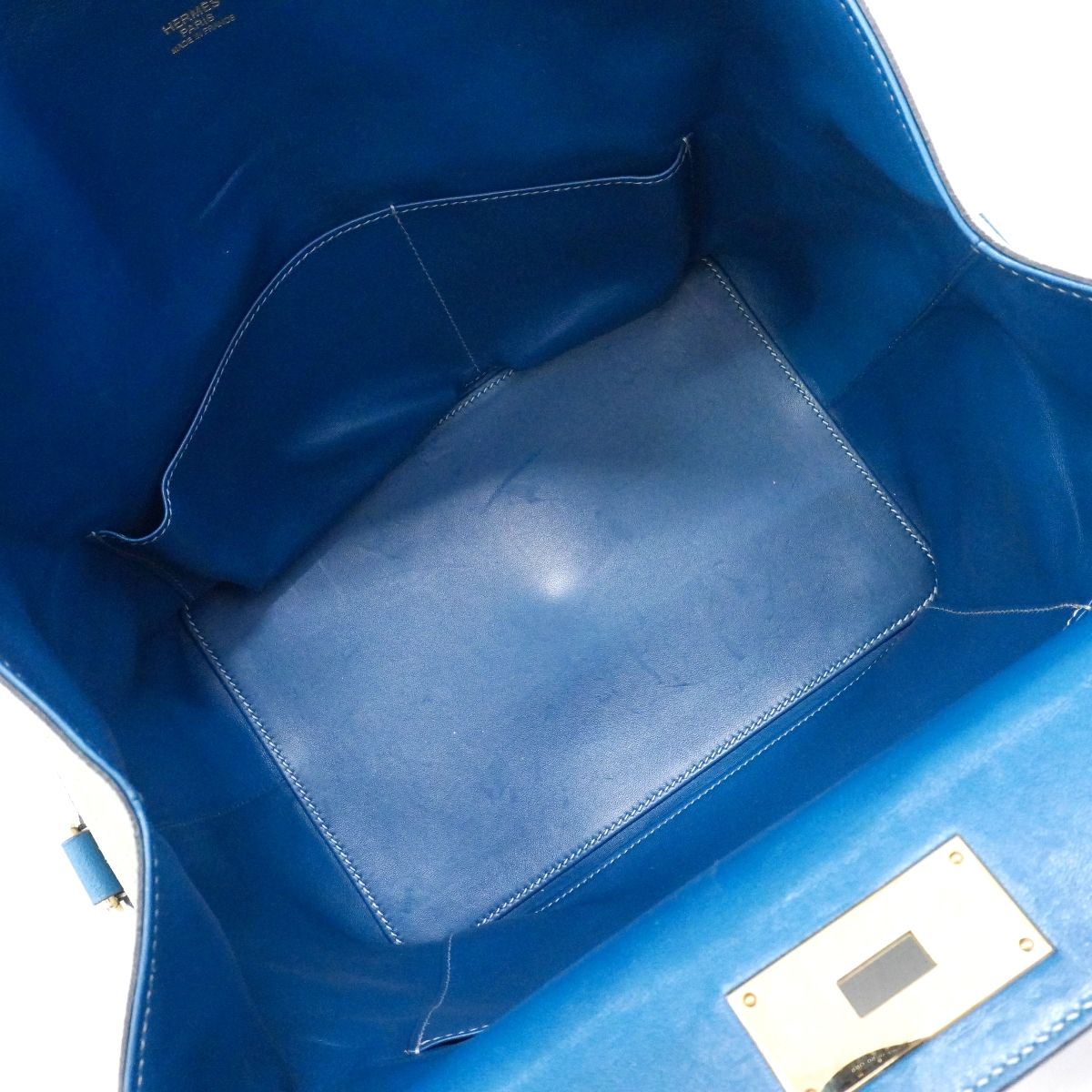 Hermes Handbag Toolbox 26 Color Blue Thalassa Gold 2-Way — view 4