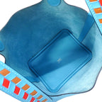 Hermes Handbag Picotin Lock PM Tresage Veau Epsom Blue Nord Silver — view 4