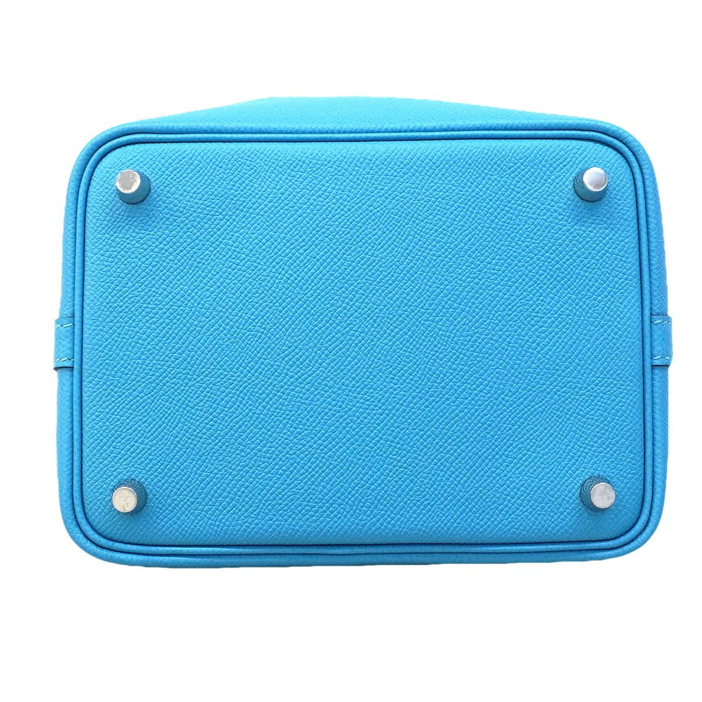 Hermes Handbag Picotin Lock PM Tresage Veau Epsom Blue Nord Silver — view 3
