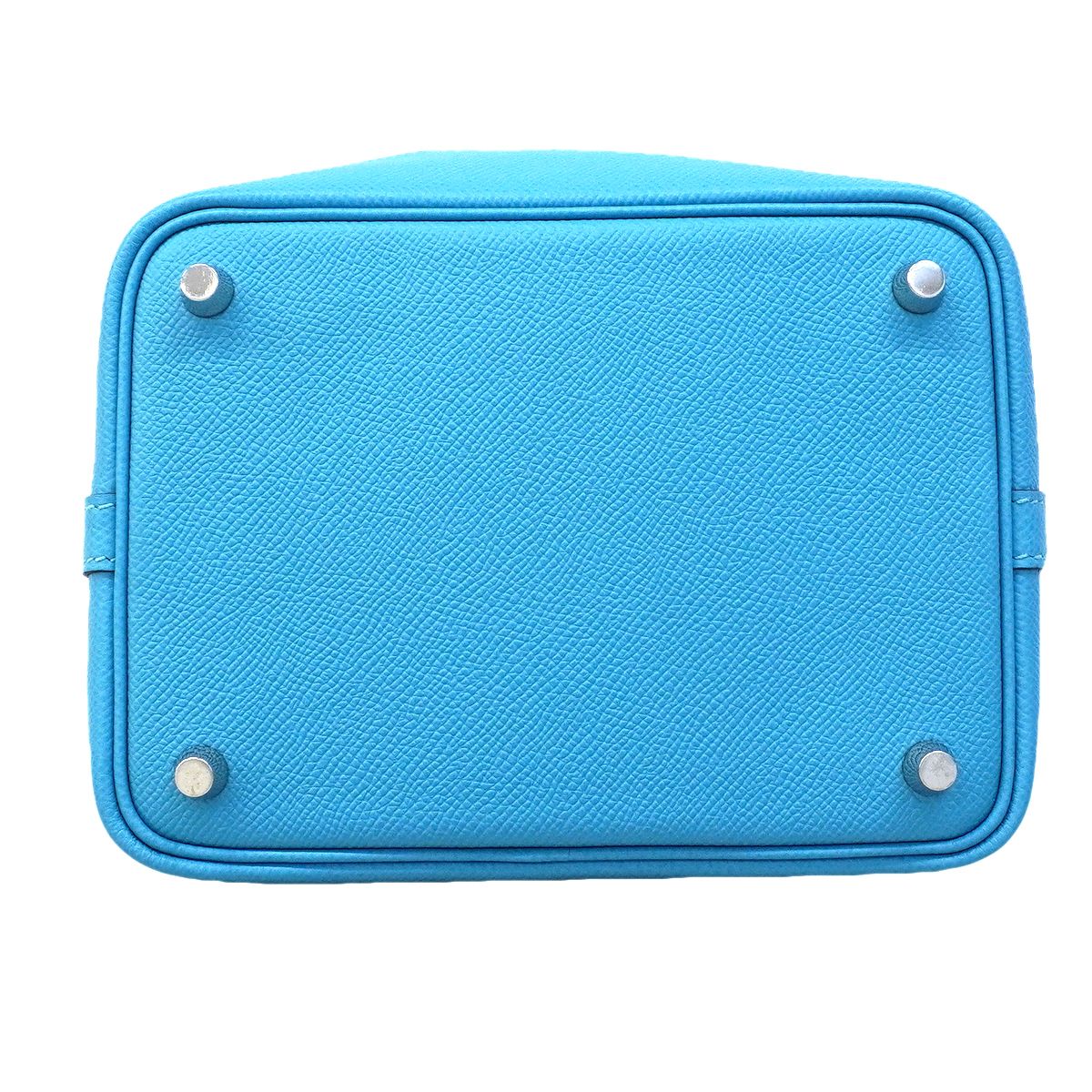 Hermes Handbag Picotin Lock PM Tresage Veau Epsom Blue Nord Silver — view 3