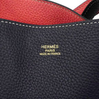 Hermes Tote Double Sens 28 Taurillon Clemence Rose Azalea Blue Nuit — view 5