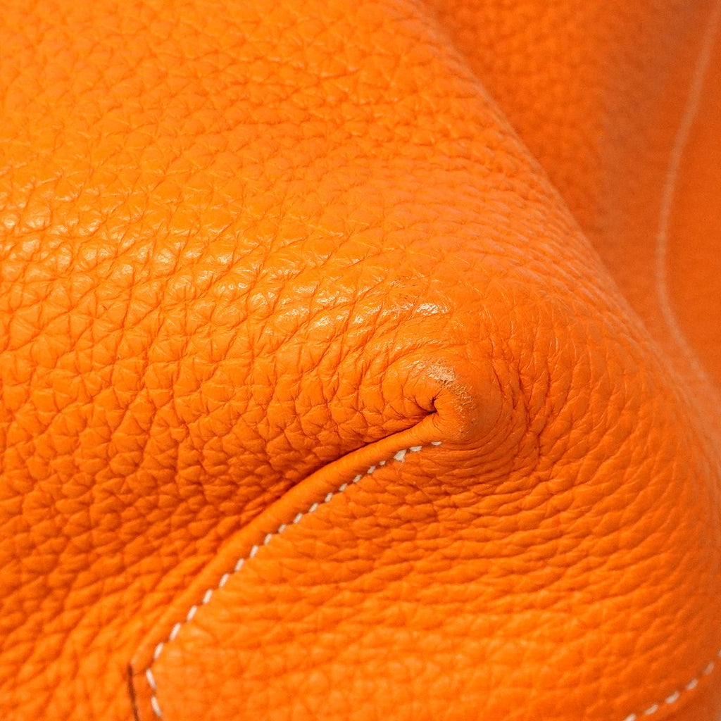 Hermes Tote Double Sens 36 Taurillon Clemence Orange Gold — view 6