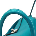 Hermes Handbag Lindy 26 Taurillon Clemence Turquoise Silver 2-Way — view 9