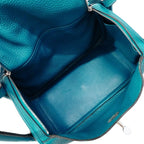 Hermes Handbag Lindy 26 Taurillon Clemence Turquoise Silver 2-Way — view 4