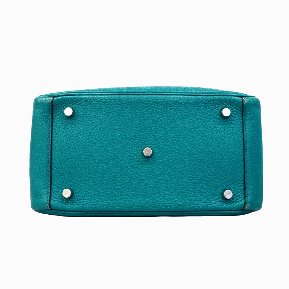 Hermes Handbag Lindy 26 Taurillon Clemence Turquoise Silver 2-Way — view 3