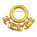 Chanel Brooch Vintage CC Logo Round