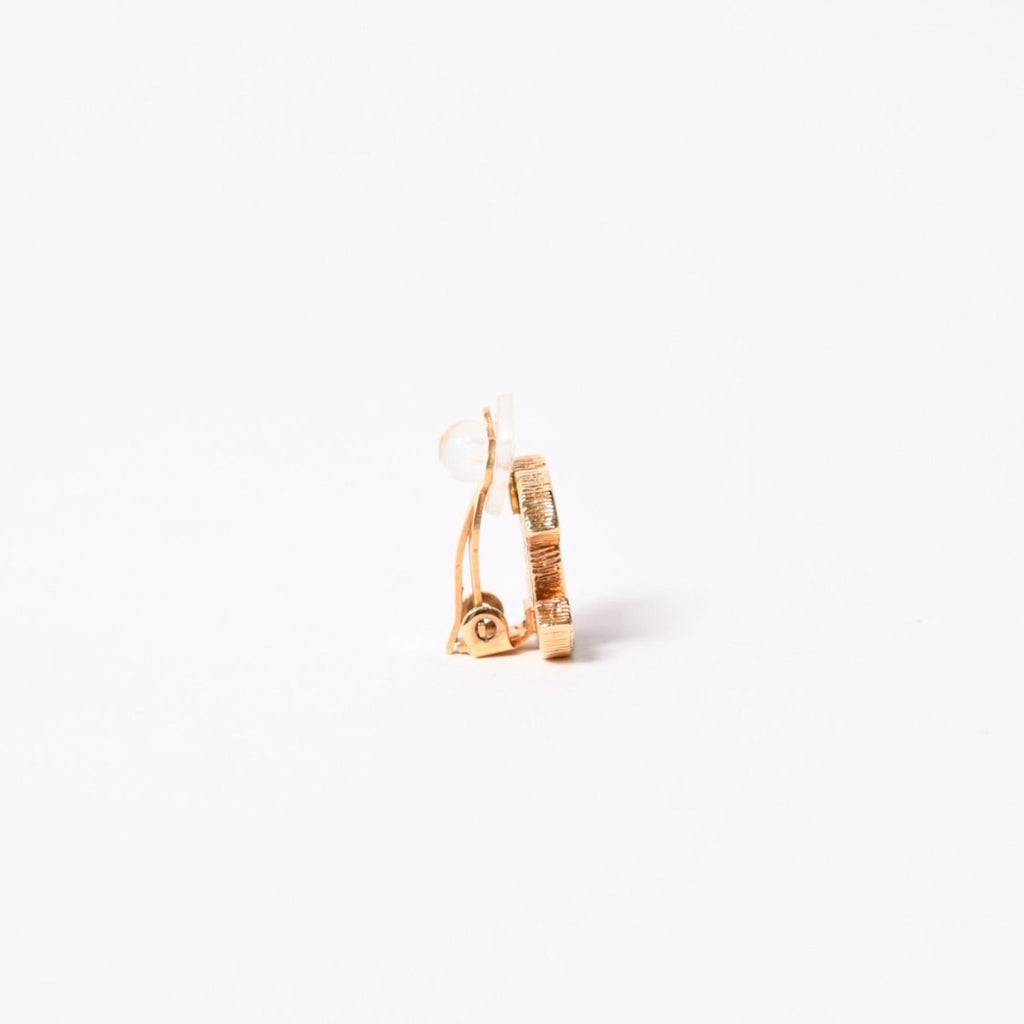 Chanel CC Logo Earrings 05 Gold Brown Metal — view 4