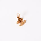 Chanel CC Logo Earrings 05 Gold Brown Metal — view 7