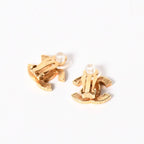 Chanel CC Logo Earrings 05 Gold Brown Metal — view 3