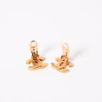 Chanel CC Logo Earrings 05 Gold Brown Metal — view 5